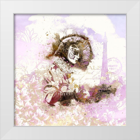 Paris Masquerade II White Modern Wood Framed Art Print by Bolokofsky, Ronald