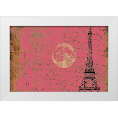 Paris Moon Light White Modern Wood Framed Art Print by Bolokofsky, Ronald