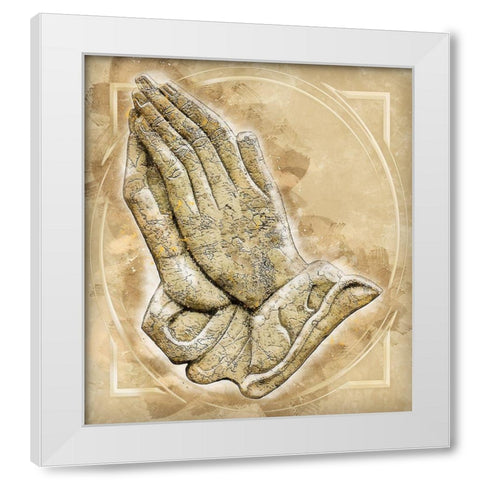 Pray For Us All White Modern Wood Framed Art Print by Bolokofsky, Ronald
