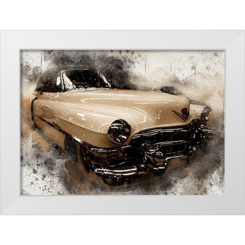 Shiny Cadillac White Modern Wood Framed Art Print by Bolokofsky, Ronald