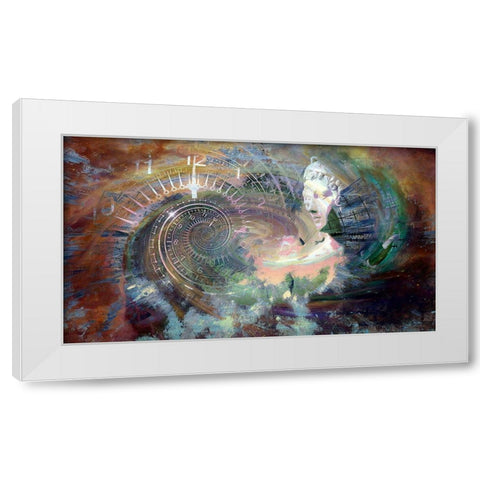 Spiraling Time White Modern Wood Framed Art Print by Bolokofsky, Ronald