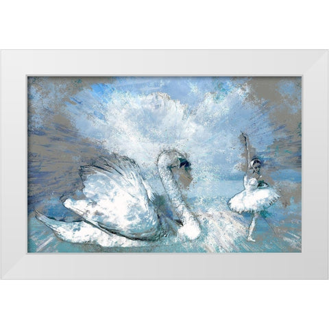 Swan Lake White Modern Wood Framed Art Print by Bolokofsky, Ronald