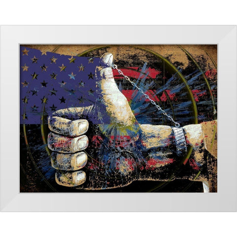 Thumbs Up to America  White Modern Wood Framed Art Print by Bolokofsky, Ronald