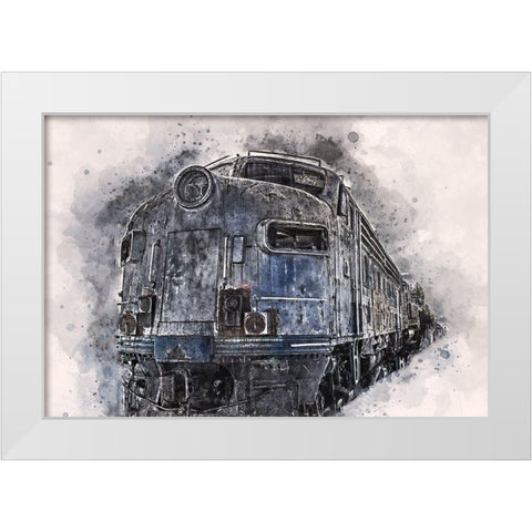 Train  White Modern Wood Framed Art Print by Bolokofsky, Ronald