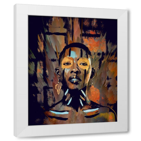 African Beauty I White Modern Wood Framed Art Print by Bolokofsky, Ronald