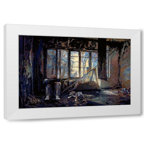 Anxious Times White Modern Wood Framed Art Print by Bolokofsky, Ronald