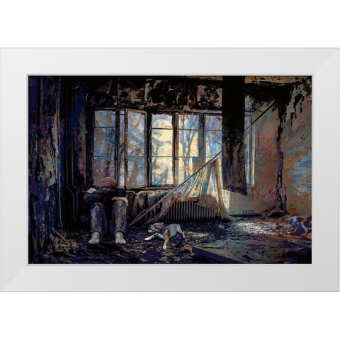 Anxious Times White Modern Wood Framed Art Print by Bolokofsky, Ronald