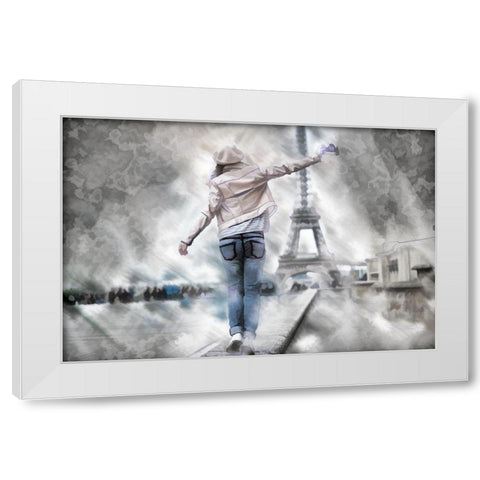 Balance In Paris II White Modern Wood Framed Art Print by Bolokofsky, Ronald