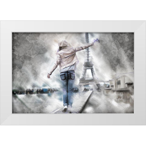Balance In Paris II White Modern Wood Framed Art Print by Bolokofsky, Ronald