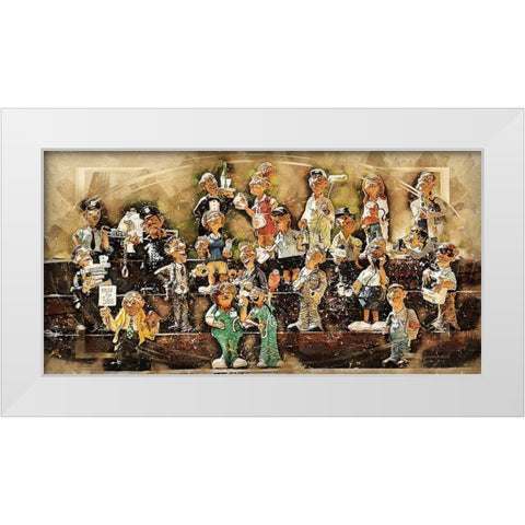 Different Walks of Life White Modern Wood Framed Art Print by Bolokofsky, Ronald