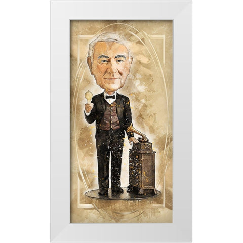 Thomas Edison White Modern Wood Framed Art Print by Bolokofsky, Ronald