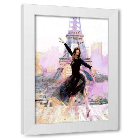 Eiffel Ballet I White Modern Wood Framed Art Print by Bolokofsky, Ronald