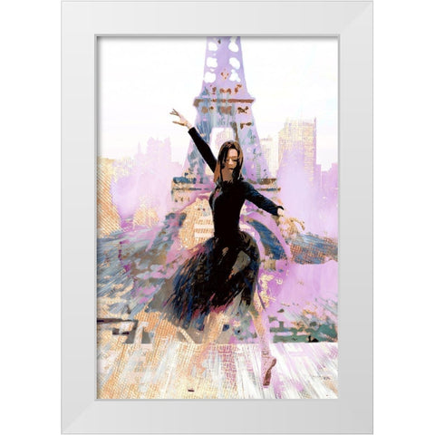 Eiffel Ballet I White Modern Wood Framed Art Print by Bolokofsky, Ronald