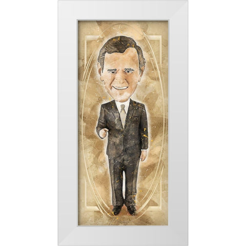 George H W Bush White Modern Wood Framed Art Print by Bolokofsky, Ronald