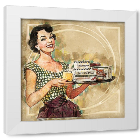 Mid Century Housewife White Modern Wood Framed Art Print by Bolokofsky, Ronald