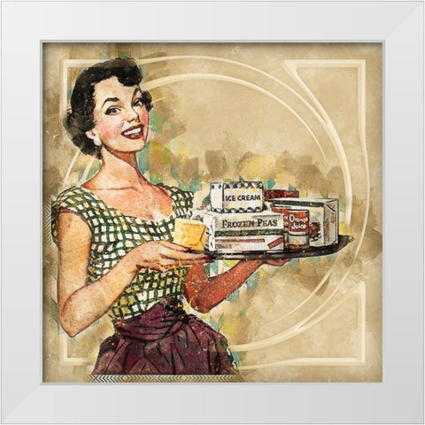 Mid Century Housewife White Modern Wood Framed Art Print by Bolokofsky, Ronald