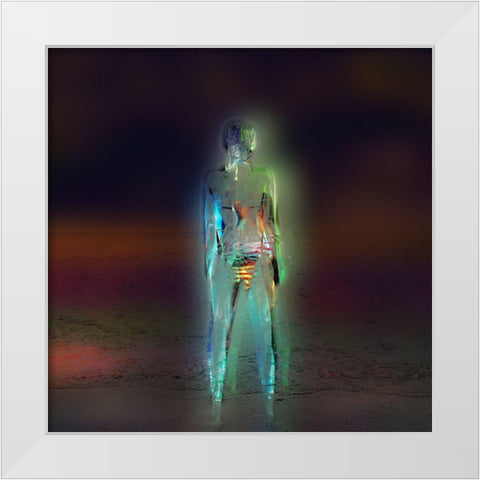 Midnight Glow White Modern Wood Framed Art Print by Bolokofsky, Ronald