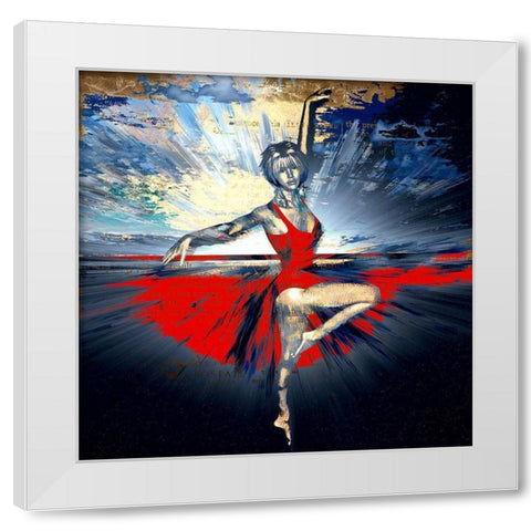 Pretty Ballerina White Modern Wood Framed Art Print by Bolokofsky, Ronald