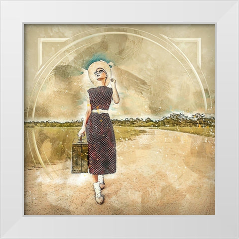 Retro Travel I White Modern Wood Framed Art Print by Bolokofsky, Ronald