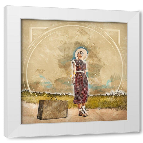 Retro Travel II White Modern Wood Framed Art Print by Bolokofsky, Ronald