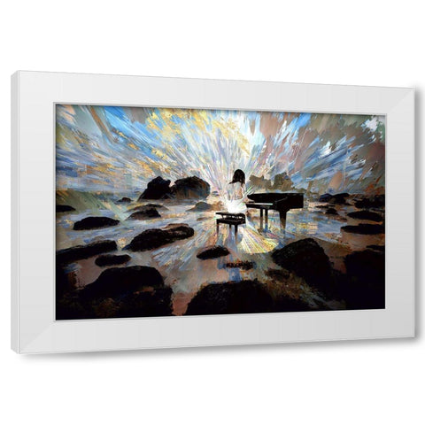 Rock Concert I White Modern Wood Framed Art Print by Bolokofsky, Ronald