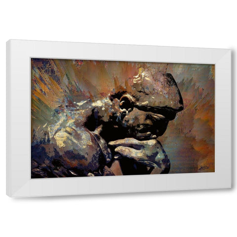 The Thinker White Modern Wood Framed Art Print by Bolokofsky, Ronald