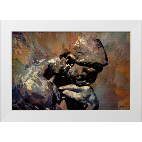 The Thinker White Modern Wood Framed Art Print by Bolokofsky, Ronald