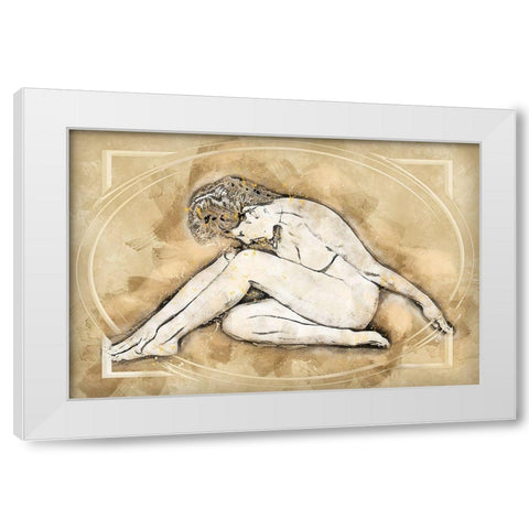 Vintage Naked Pose I White Modern Wood Framed Art Print by Bolokofsky, Ronald
