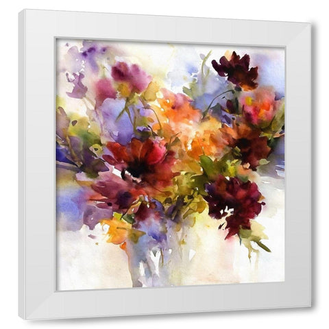 Watercolor Arrangement I White Modern Wood Framed Art Print by Bolokofsky, Ronald