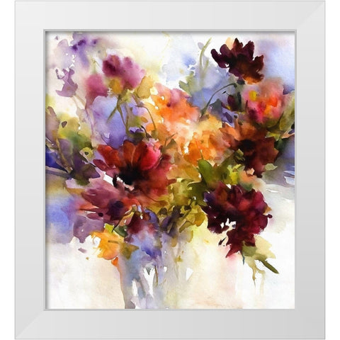 Watercolor Arrangement I White Modern Wood Framed Art Print by Bolokofsky, Ronald
