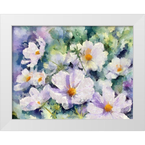 Garden Flowers II White Modern Wood Framed Art Print by Bolokofsky, Ronald