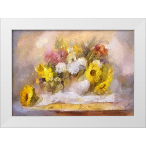 Mixed Bouquet II White Modern Wood Framed Art Print by Bolokofsky, Ronald
