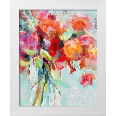 Garden Flowers II White Modern Wood Framed Art Print by Bolokofsky, Ronald