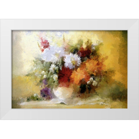 Warm Bouquet I White Modern Wood Framed Art Print by Bolokofsky, Ronald