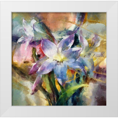 Clematis Garden White Modern Wood Framed Art Print by Bolokofsky, Ronald