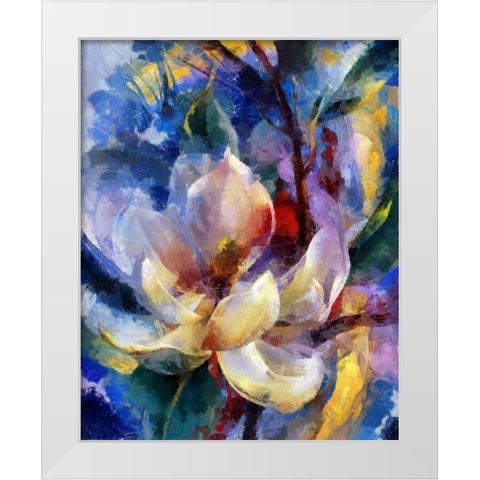 Magnolia Garden II White Modern Wood Framed Art Print by Bolokofsky, Ronald