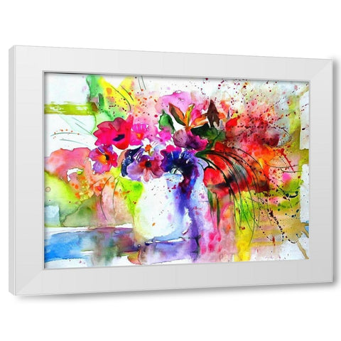 Watercolor Arrangement II White Modern Wood Framed Art Print by Bolokofsky, Ronald
