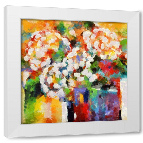 White Hydrangeas White Modern Wood Framed Art Print by Bolokofsky, Ronald