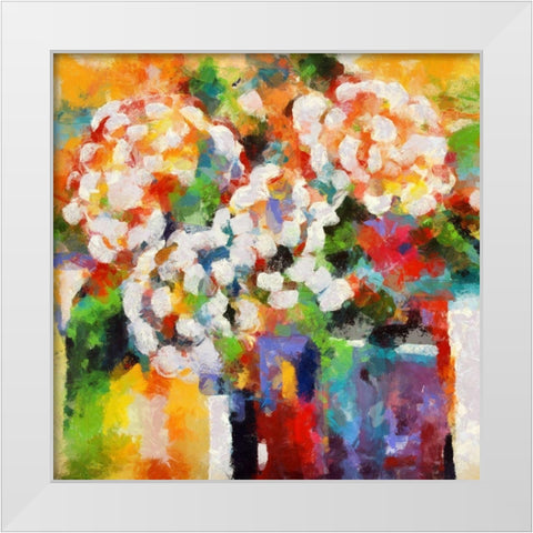White Hydrangeas White Modern Wood Framed Art Print by Bolokofsky, Ronald
