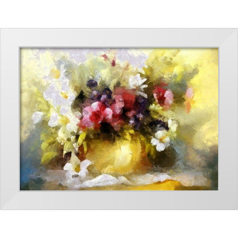 Katies Arrangement White Modern Wood Framed Art Print by Bolokofsky, Ronald