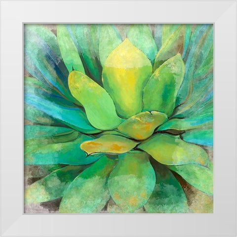 Green Echeveria White Modern Wood Framed Art Print by Bolokofsky, Ronald