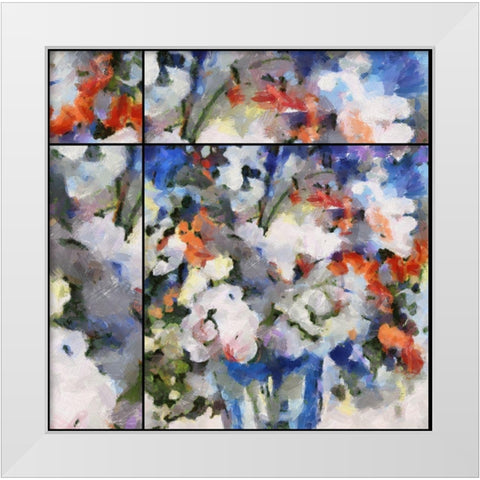 Autumn Bouquet II White Modern Wood Framed Art Print by Bolokofsky, Ronald