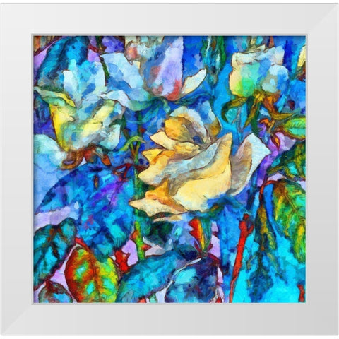 Yellow Rose White Modern Wood Framed Art Print by Bolokofsky, Ronald