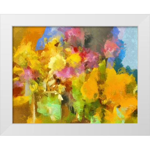 Floral Display White Modern Wood Framed Art Print by Bolokofsky, Ronald