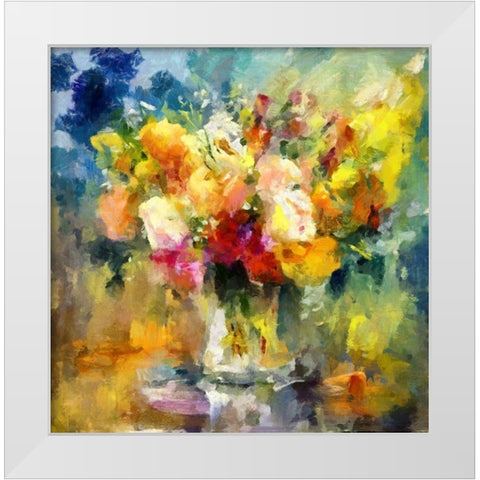 Flowers For Marina White Modern Wood Framed Art Print by Bolokofsky, Ronald