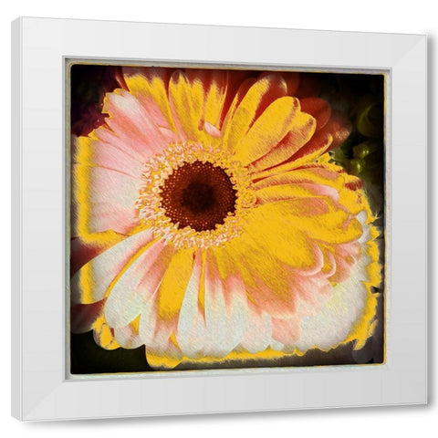 Floral Yellow White Modern Wood Framed Art Print by Bolokofsky, Ronald