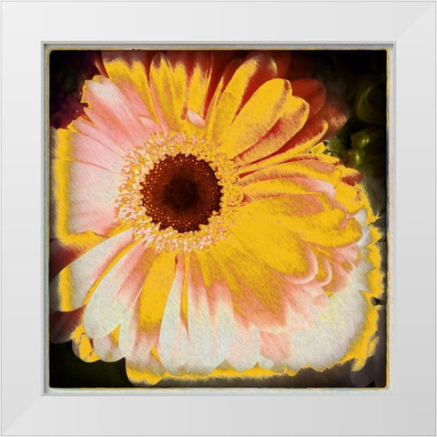 Floral Yellow White Modern Wood Framed Art Print by Bolokofsky, Ronald