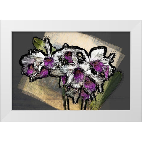 Magic Orchids I White Modern Wood Framed Art Print by Bolokofsky, Ronald