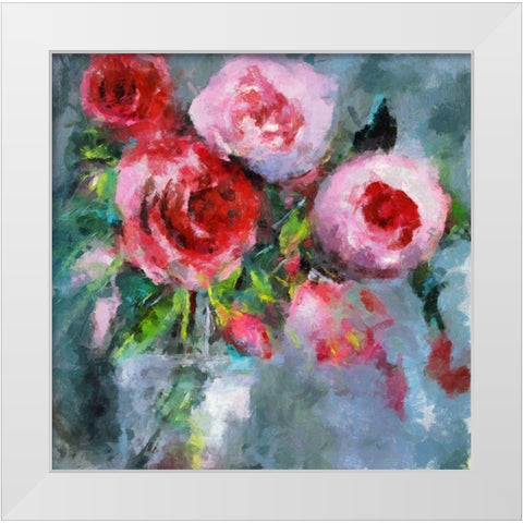 Flowers For Stephanie White Modern Wood Framed Art Print by Bolokofsky, Ronald