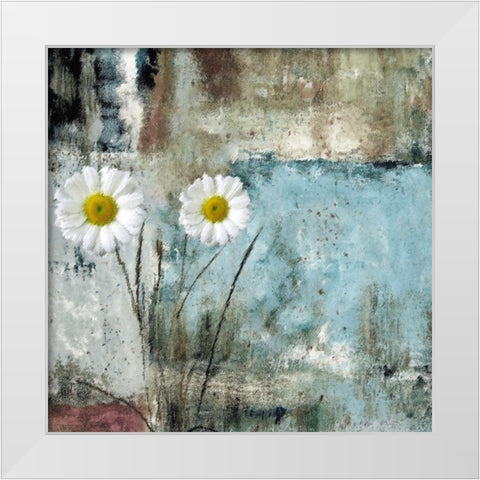 Pastel Daisys I White Modern Wood Framed Art Print by Bolokofsky, Ronald